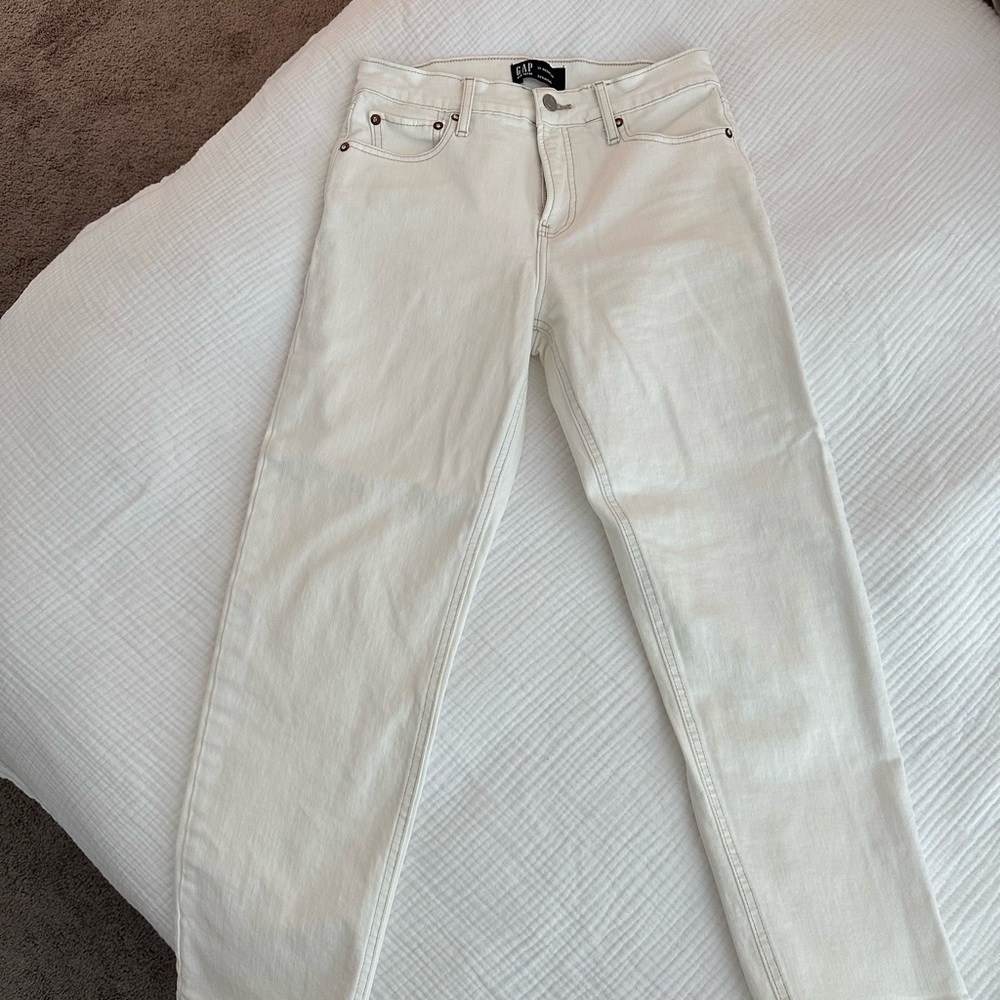 Straight Leg White Denim Jeans